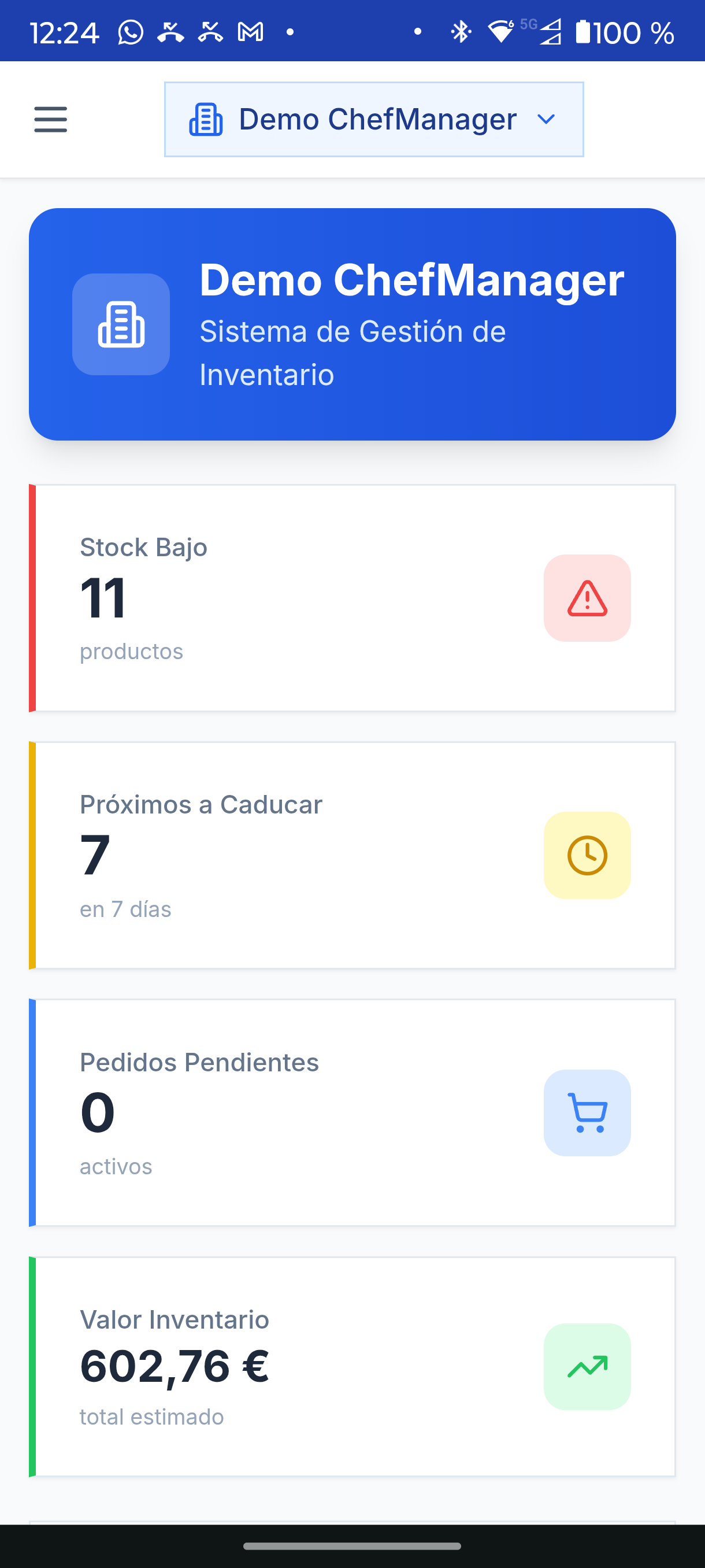Módulo Inventario